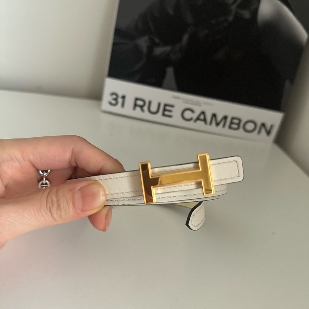 Gold and White Designer Belt
